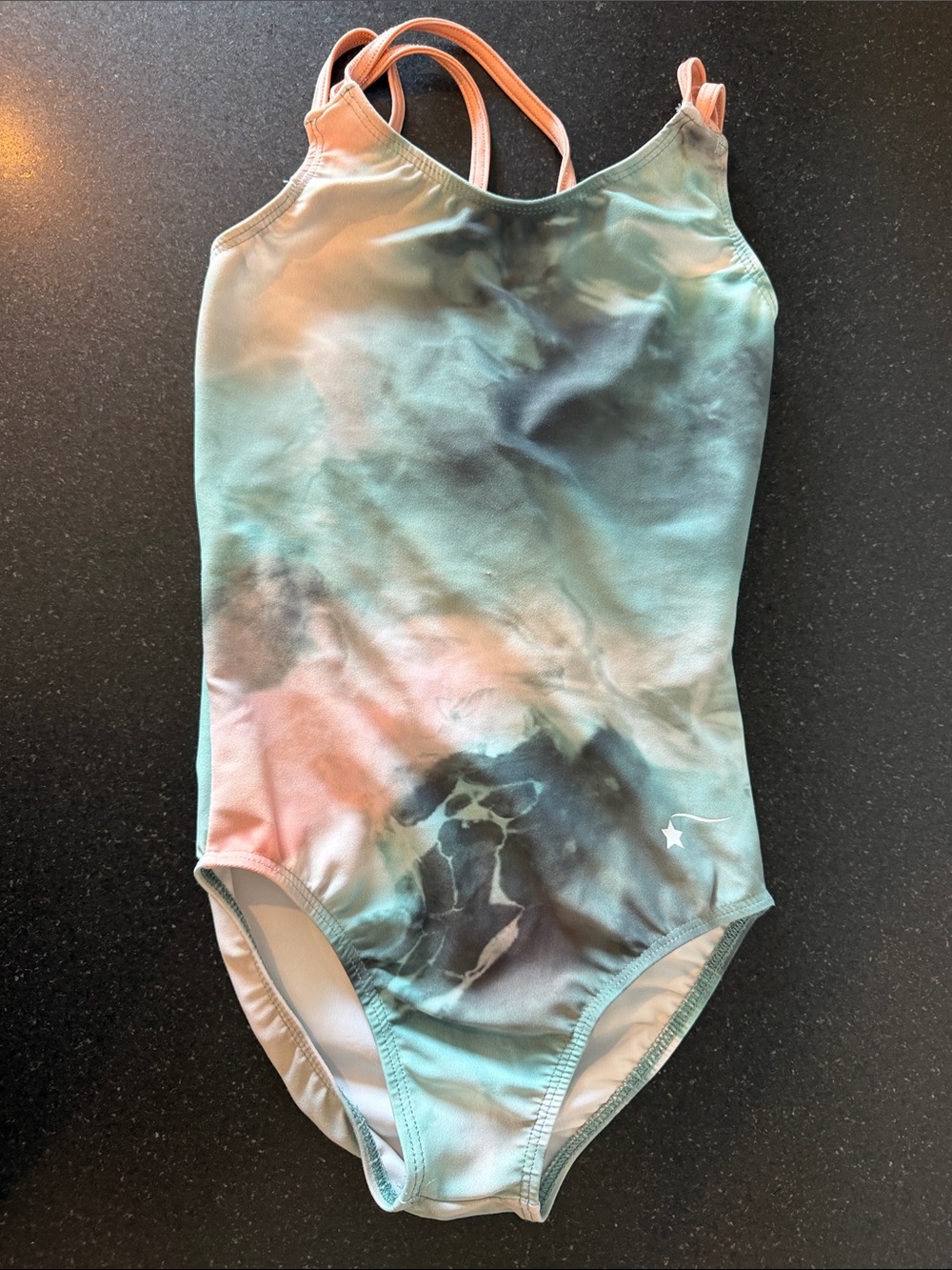 Girls' Tie-Dye One-Piece leotard - Teal & Pink by (unspecified)